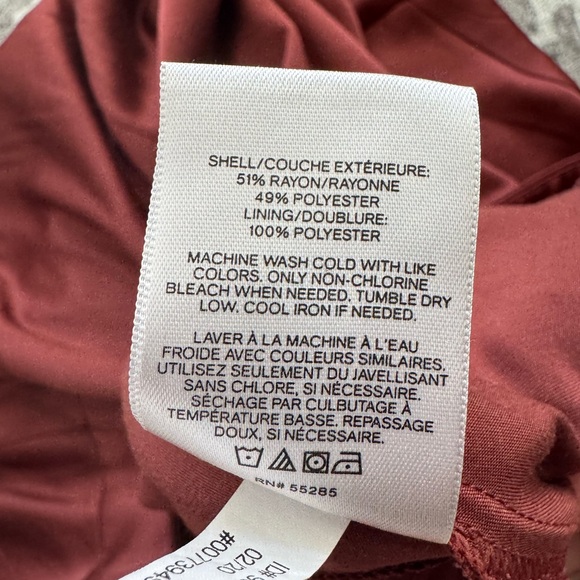 GUC Express Rust Silk Satin Midi Skirt Zip back - Picture 12 of 14